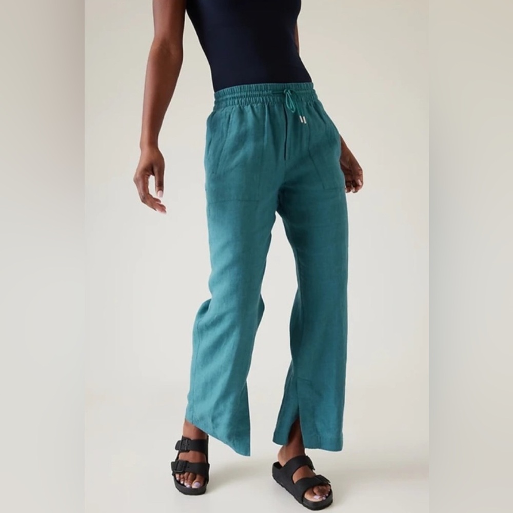 New Athleta size 18 Retreat Linen Wide Leg Pant